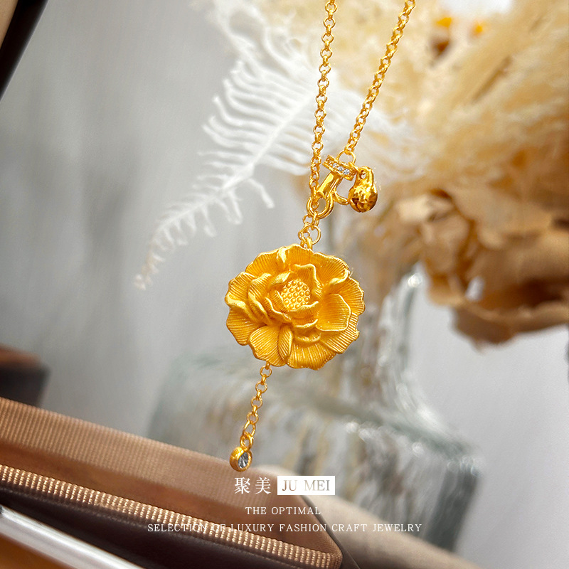 Ethnic Fashion Store - Colar feminino de ouro 24K 9999,