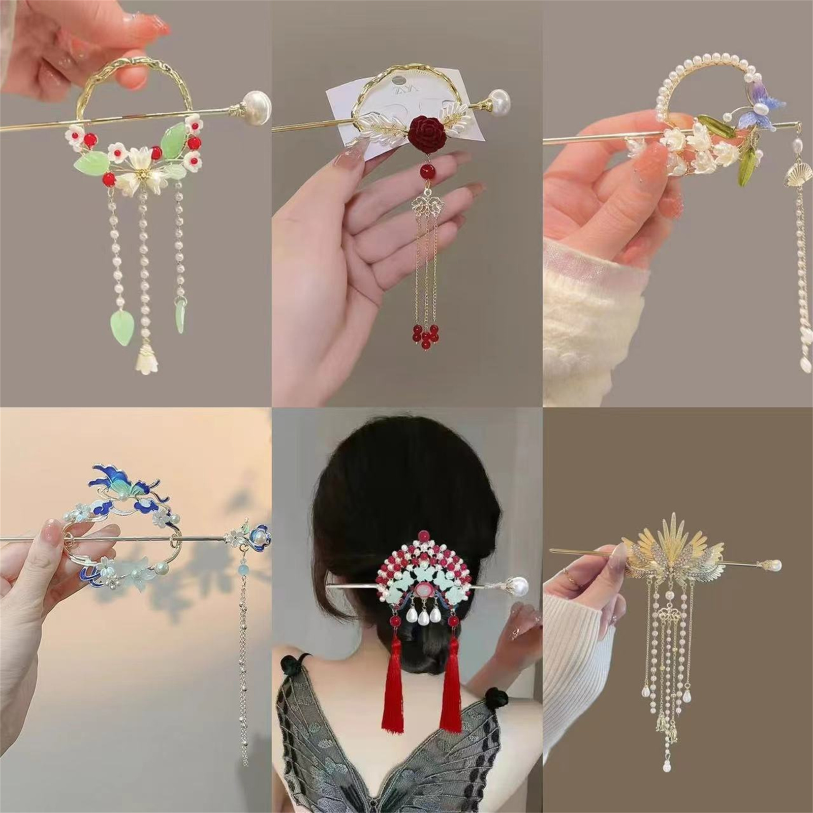Ethnic Fashion Style - Grampo de cabelo estilo étnico para
