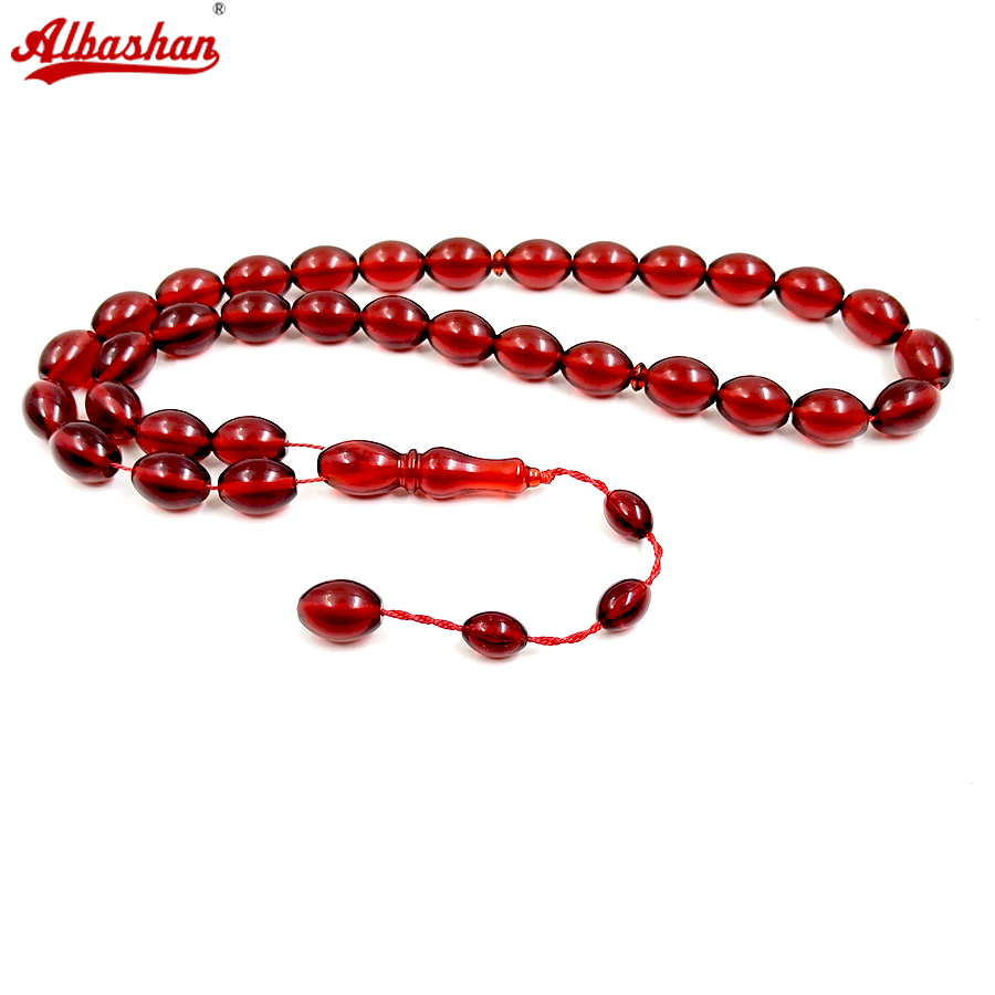 Ethnic Fashion Store - Tasbih de resina vermelha com 33