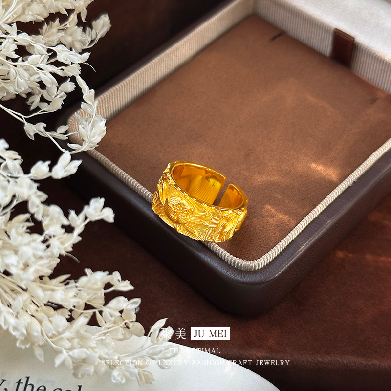 Ethnic Fashion Store - Anel feminino de ouro 24K 9999,