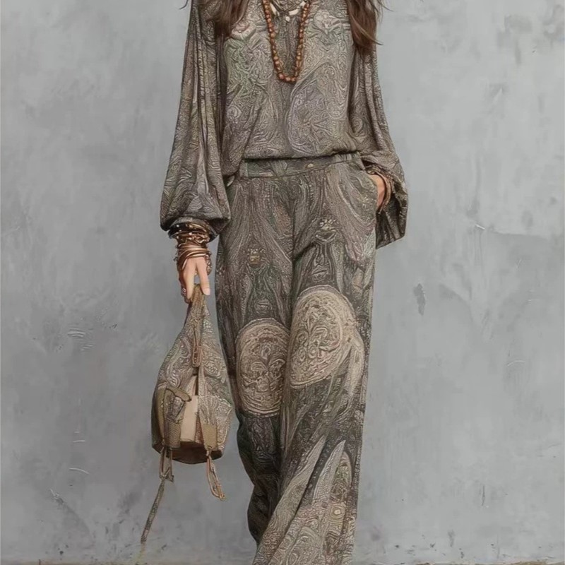 Ethnic Fashion Collection - Conjunto de Duas Peças com Estampa