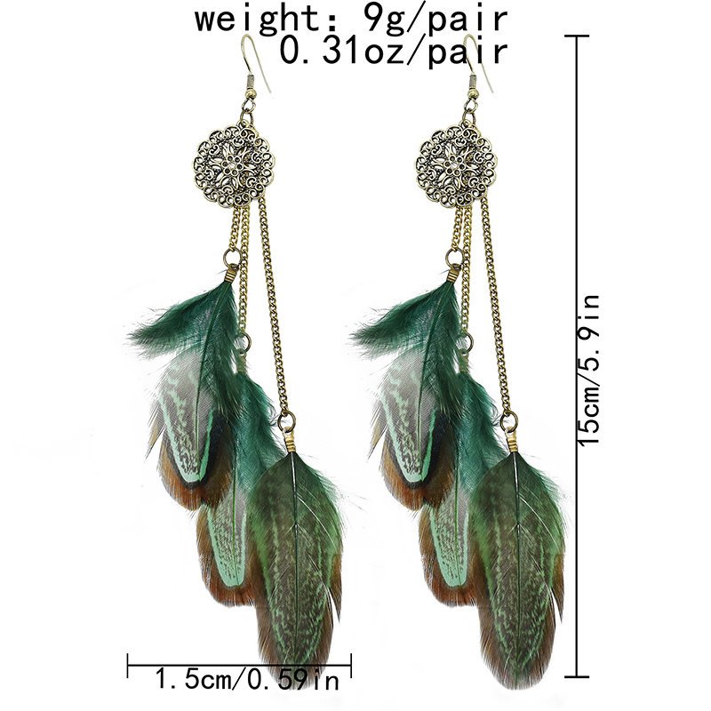 Brincos de penas boêmias para  - Ethnic Indian Fashion avaliação e preço