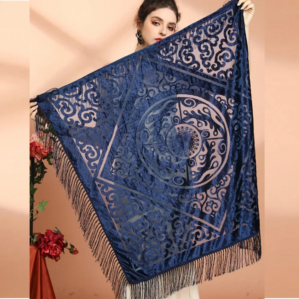 Xale jacquard de veludo AW25 c - Ethnic Fashion Collection avaliação e preço
