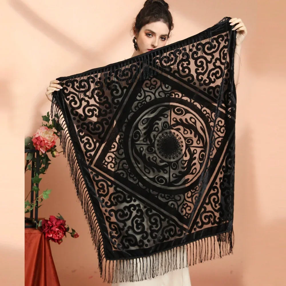 Xale jacquard de veludo AW25 c - Ethnic Fashion Collection avaliação e preço
