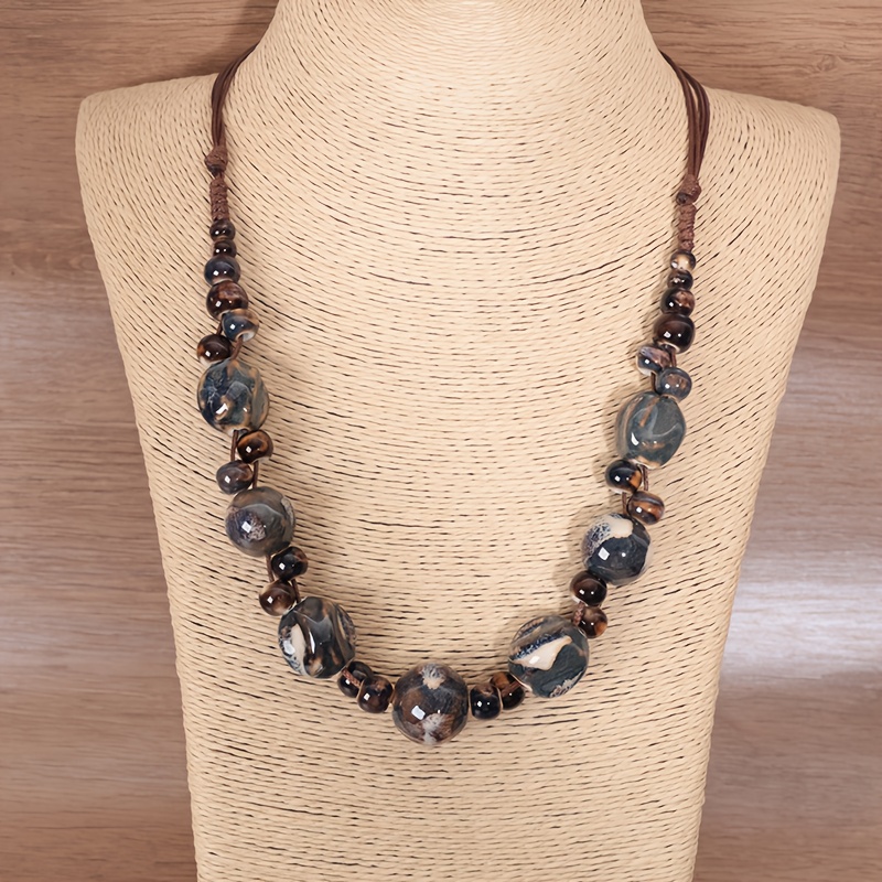 Colar Ajustável de Contas de C - Ethnic Fashion Style avaliação e preço